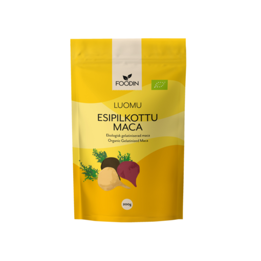 Foodin Maca, esipilkottu luomu 200 g pakkaus