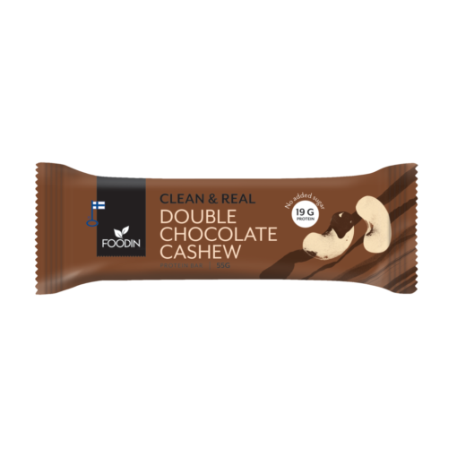 Clean & Real Protein Bar Double Chocolate Cashew, proteiinipatukka, välipala, patukka