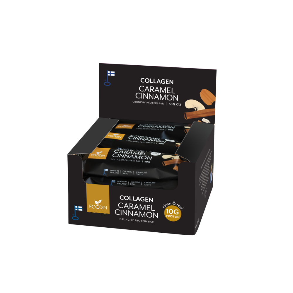 Collagen protein bar Caramel Cinnamon 50g x 12kpl