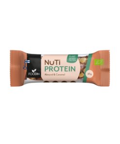 NUTI Protein, Almond & Caramel, välipalapatukka, pähkinäpatukka, patukka, välipala koko perheelle