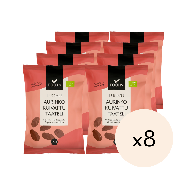 Aurinkokuivattu taateli, Luomu 2kg (8 x 250kpl)